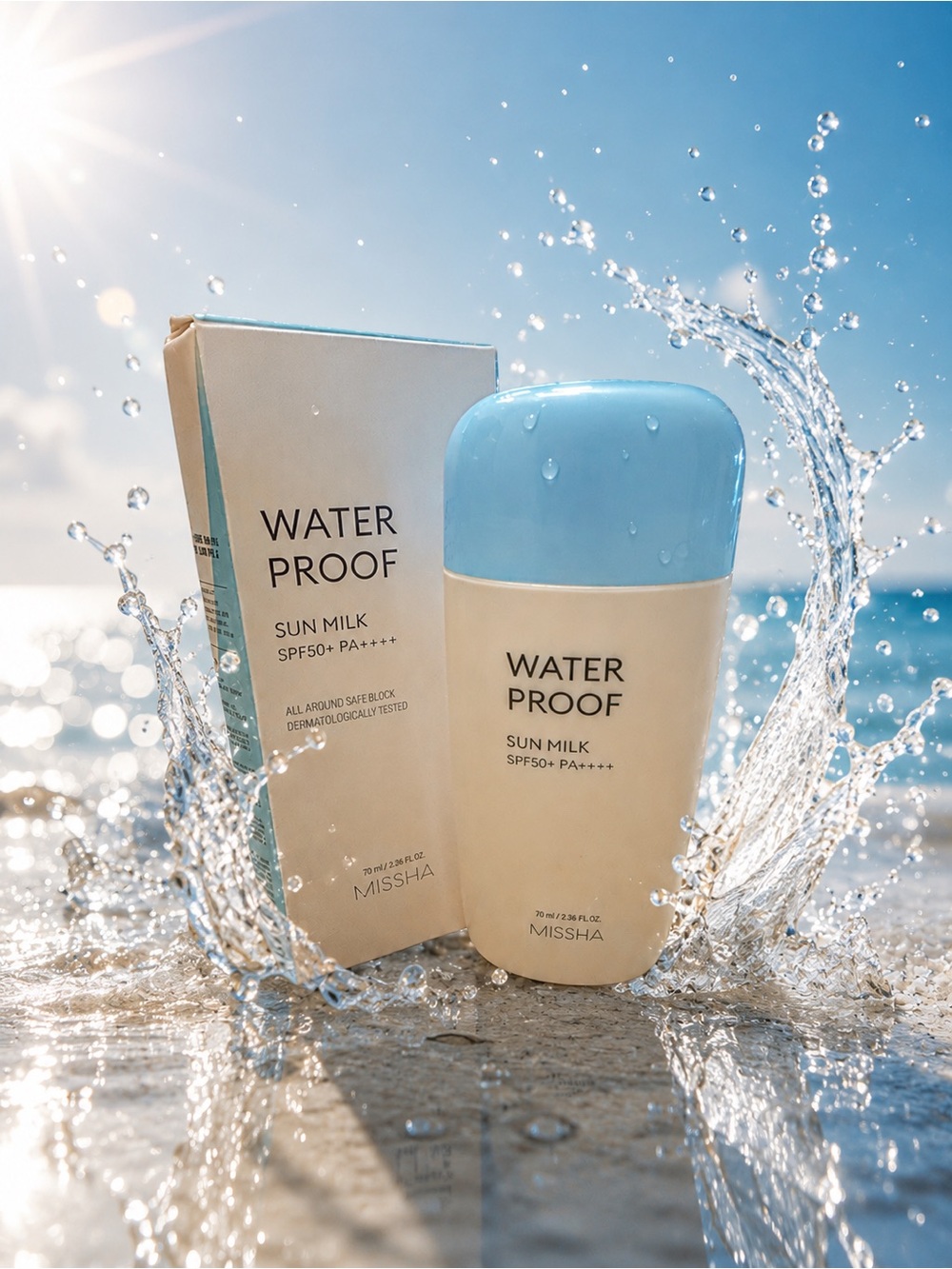 MISSHA Waterproof Sun Milk SPF 50+ PA++++ Bundle of 2 Sunscreens NEW Exp 07/2026